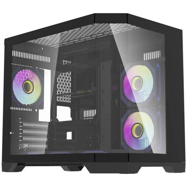 Darkflash Darflash FT418 számítógépház + 6 ARGB ventilátor (fekete) (FT418 BLACK)